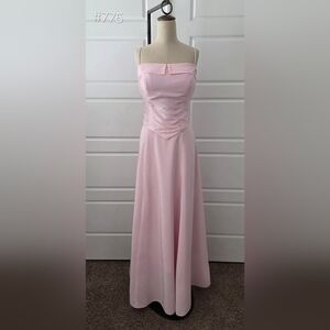 Simple Pink 2-Piece A-line Formal Dress